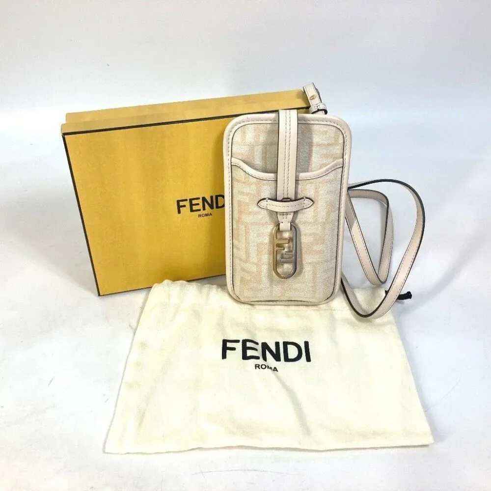 FENDI Smartphone case Zucca Logo Phone Pouch Orlock Shoulder Bag